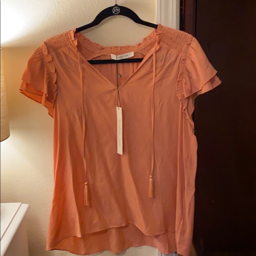 NWT Peach Satin Blouse